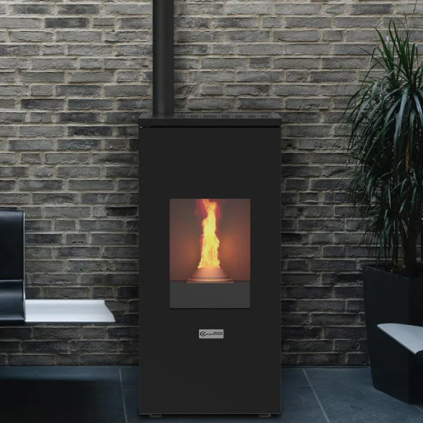 Estufa de pellet Futura 12kW negro Stove Canadian